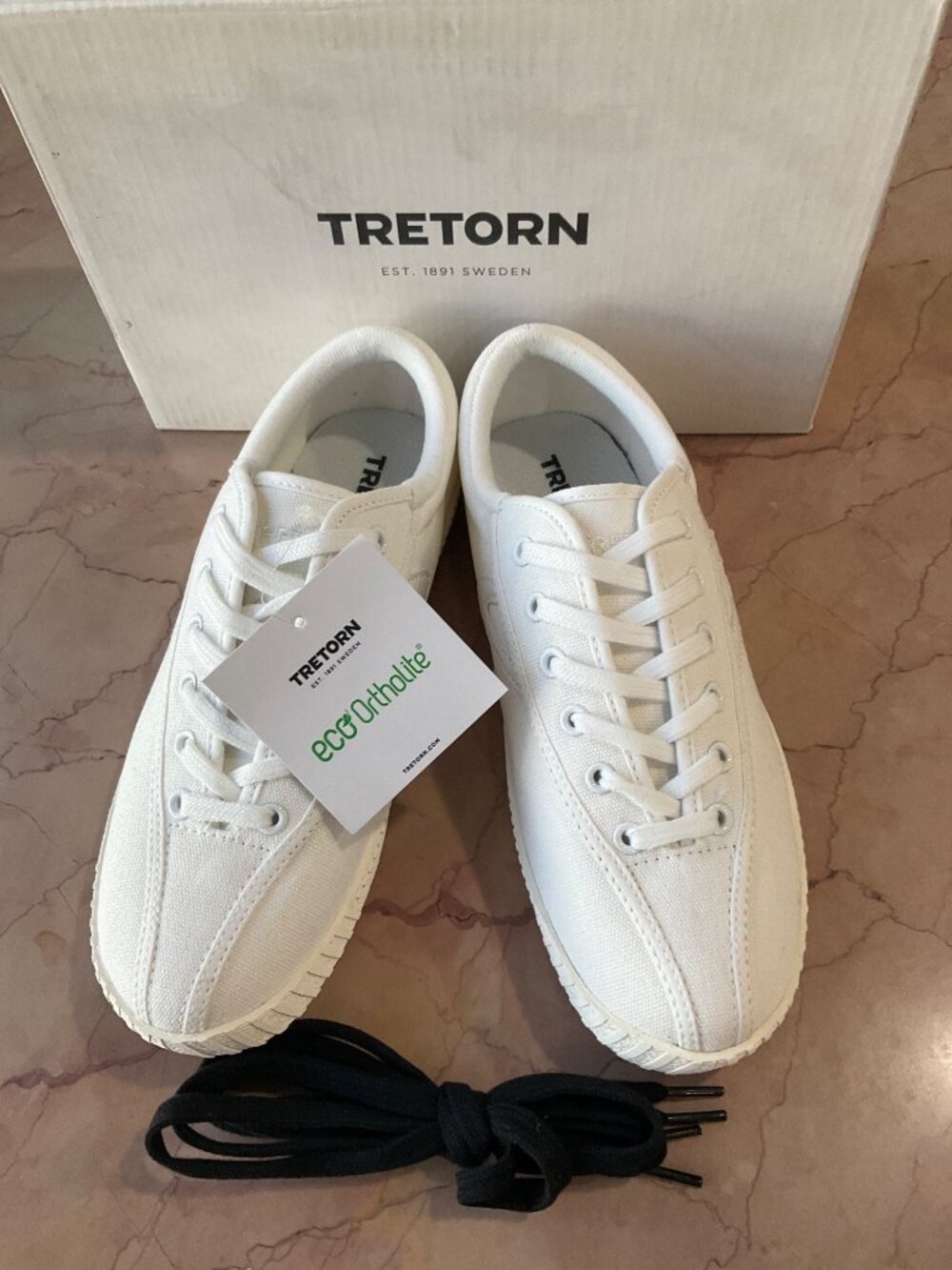 Tretorn Nylite Canvas Sneakers in White 7 New with Box Womens Athletic Shoes - Picture 6 of 15